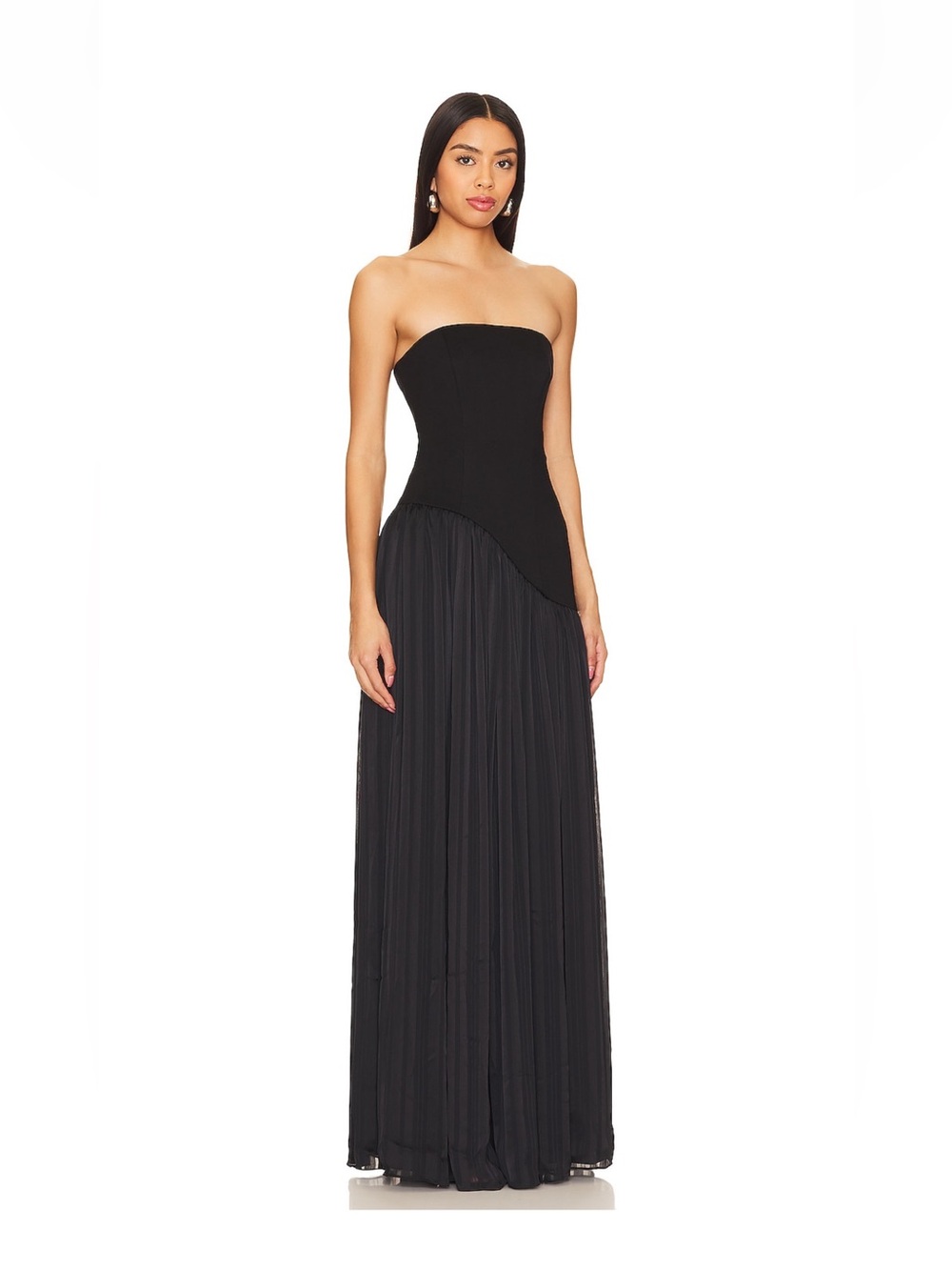 Lovers and Friends Strapless Black Gown Maxi Dress